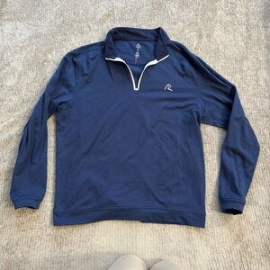 Rhoback Navy Blue Quarter-Zip Pullover with White Trim